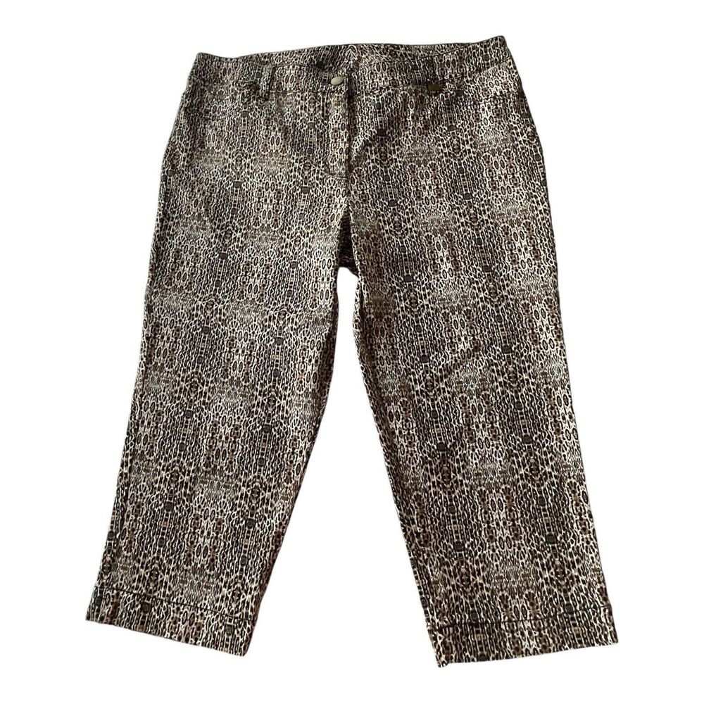 TanJay Petites Plus Size Capri Pants Animal Print Stretch Cotton Women’s 16P